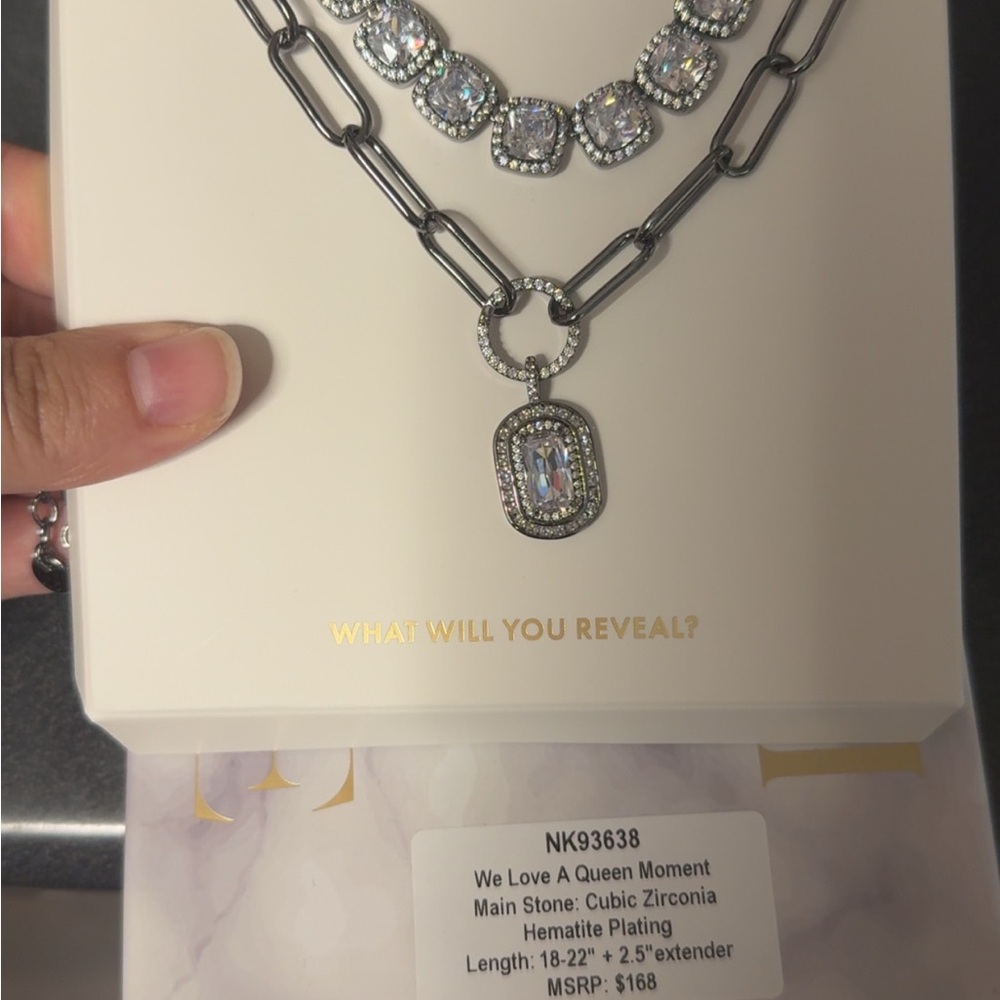 BP Silver Chain Necklace with Medallion Pendant
